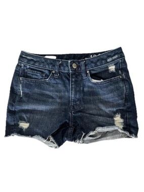 Gap | 1969 Slim Cut Offs Raw Hem Distressed Shorts Size 24 Frayed Blue Denim